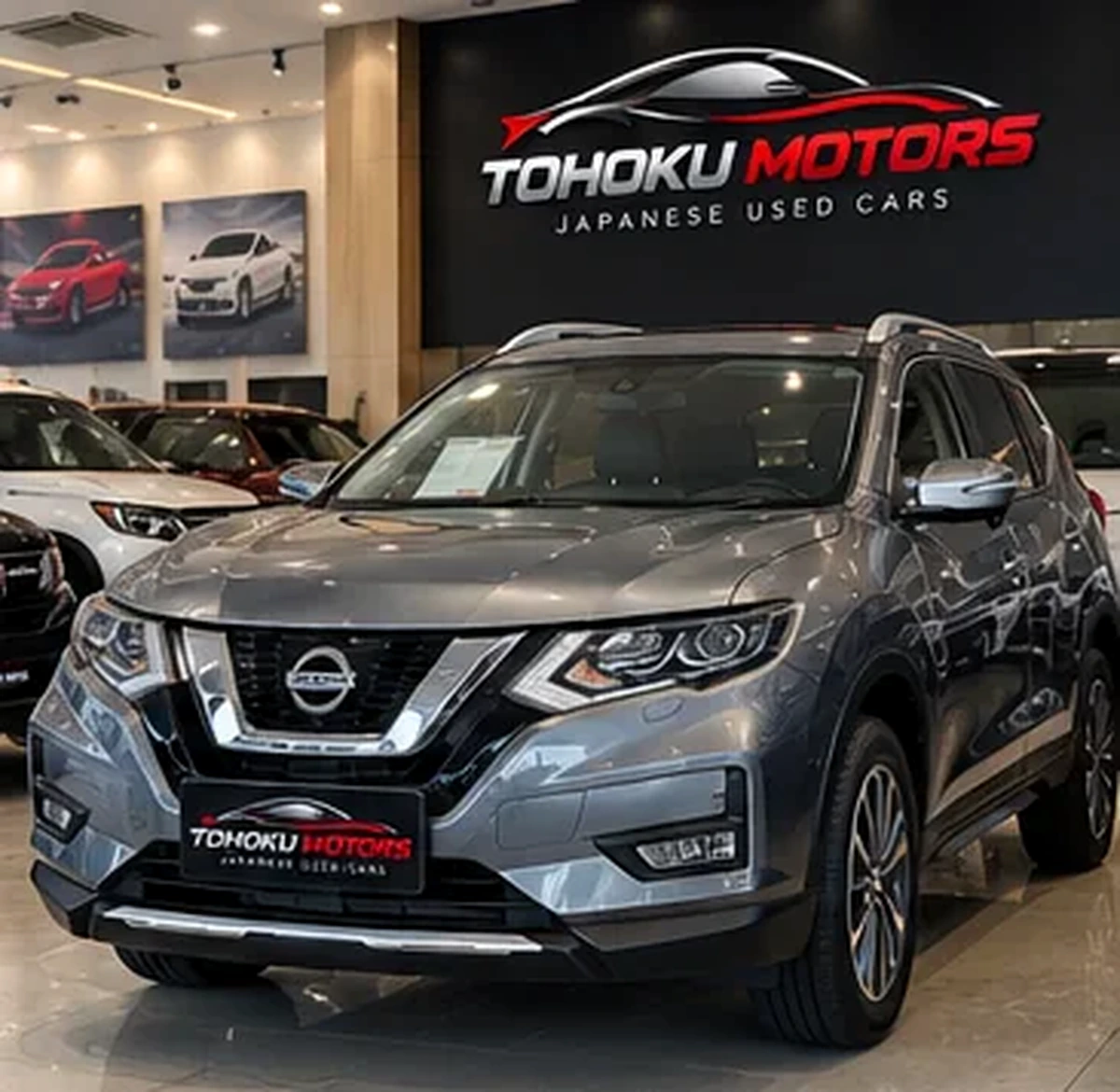 Premium Japanese vehicle displayed in a showroom